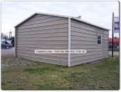 carport with all sides enclosed, a-frame style roofing, garage